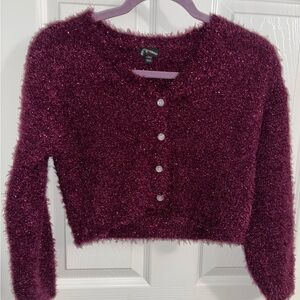 Purple Girl Cardigan Sweater